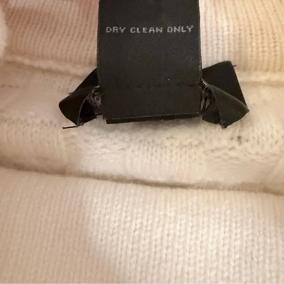 Magaschoni 100% Cashmere Cream Soft Knit Mock Neck Sweater Minimal Luxury L - Picture 8 of 9